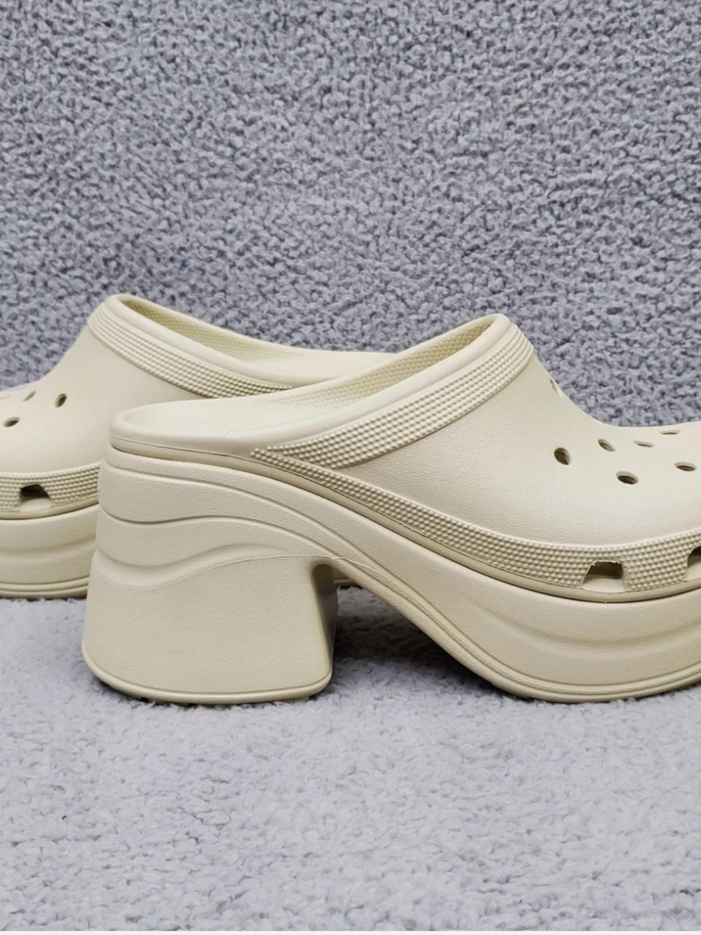 Crocs Siren Clog Womens Size 8 Bone (Beige) 3.5" Heel Slip On 208547-2Y2 - Picture 4 of 6